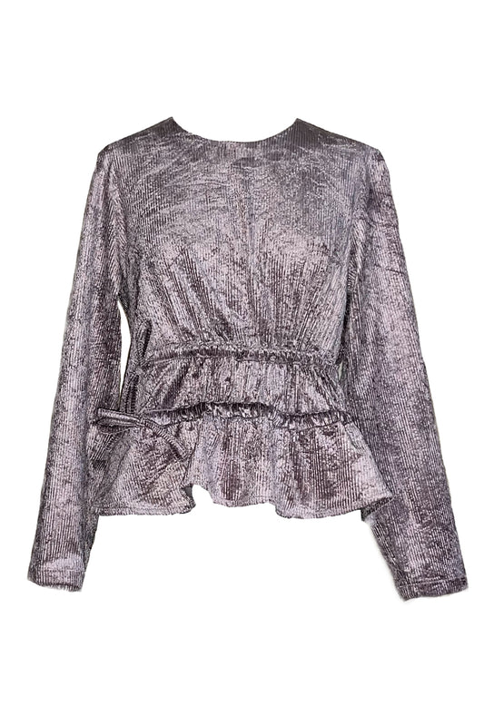 Cordbluse pastelllila schimmernd