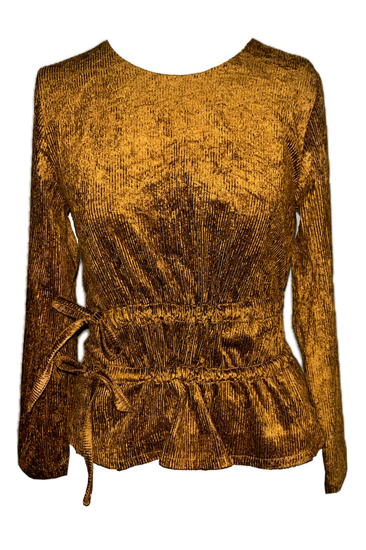 Kordbluse gold schimmernd