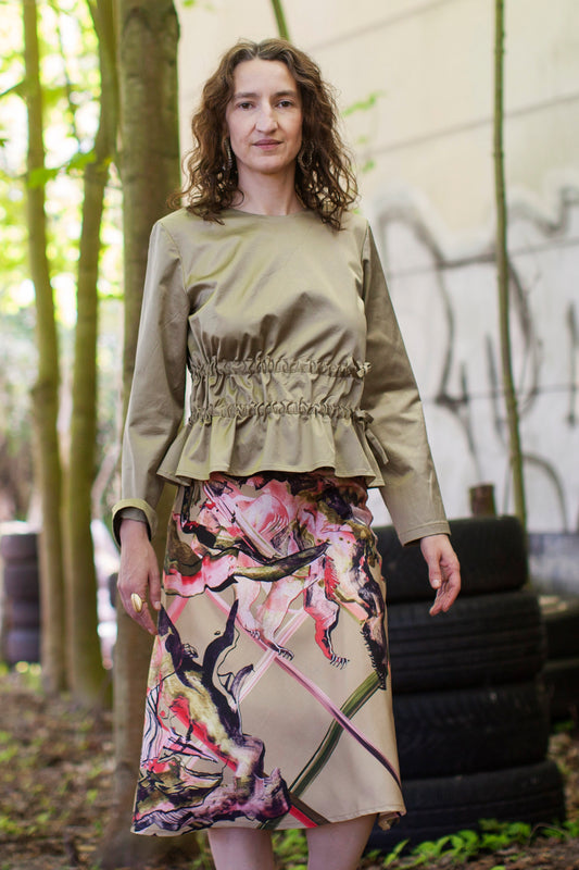 Rock beige wilde Malerei rosa
