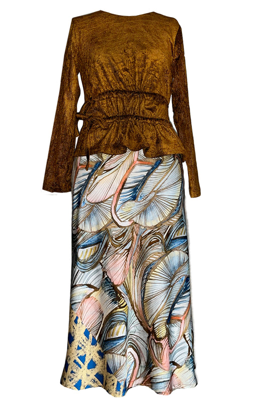 Kordbluse gold schimmernd