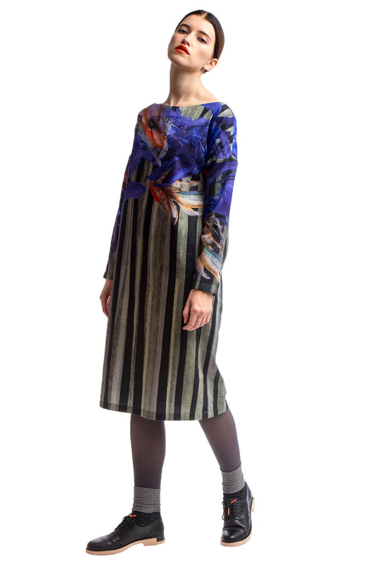 Loose Dress Dark Print