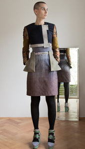 Pencil skirt in grey/brown