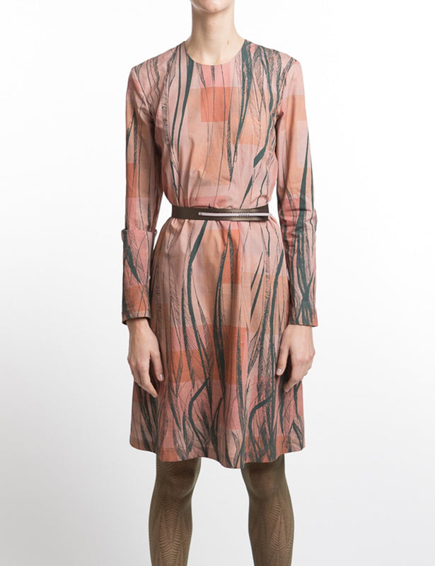 Dress with Feather Print