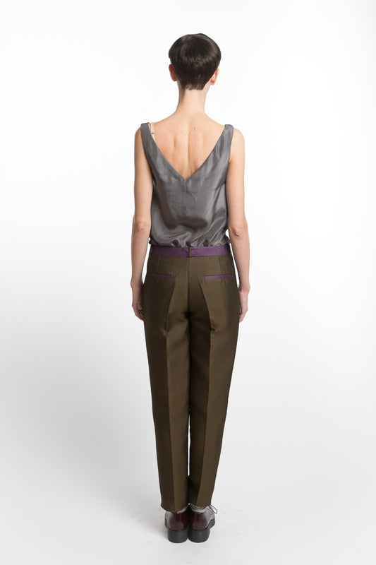 Trousers Slim Green Purple