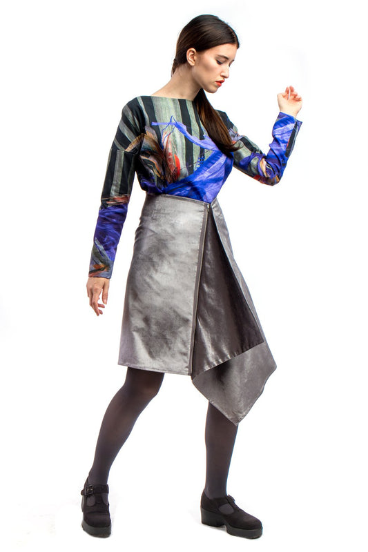 Silver Velvet Skirt