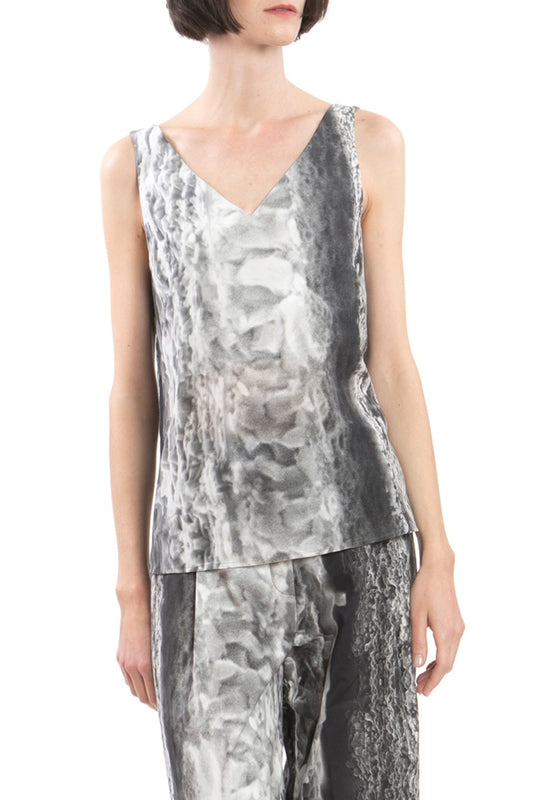 V-neck Ice-Crystal Print