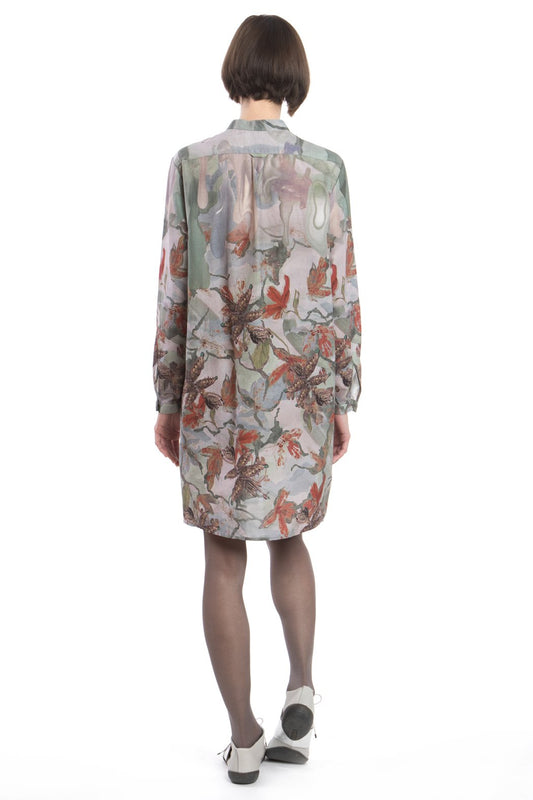 Shirt Dress Flower Red