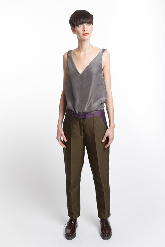 Trousers Slim Green Purple