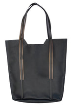 Laden Sie das Bild in den Galerie-Viewer, Leather-Shopper Black-Bronze