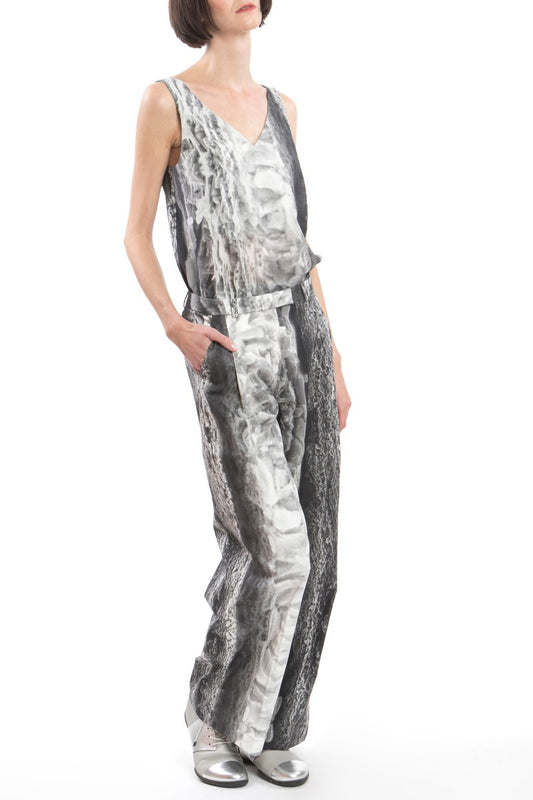 V-neck Ice-Crystal Print
