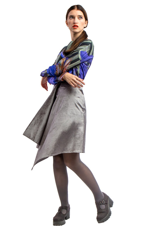 Silver Velvet Skirt