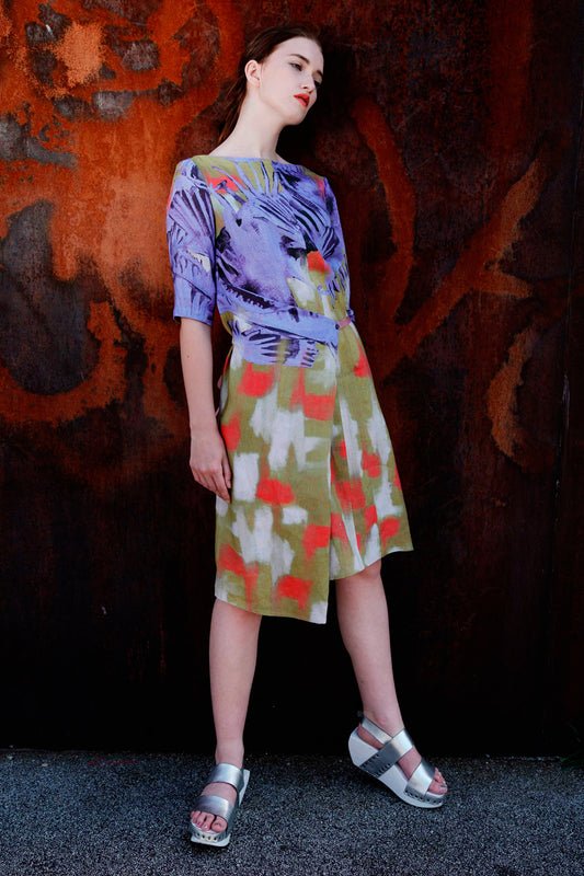 Adjustable Linen Dress Yellow