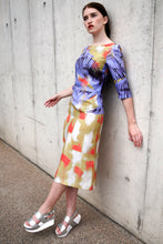 Laden Sie das Bild in den Galerie-Viewer, Summer Dress Yellow Blue Bird Print