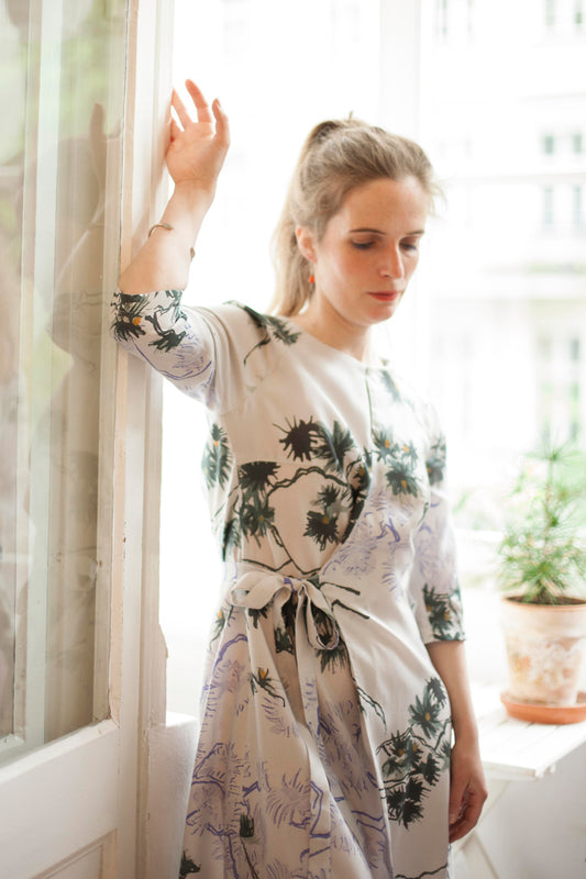 Grey Wrap Dress