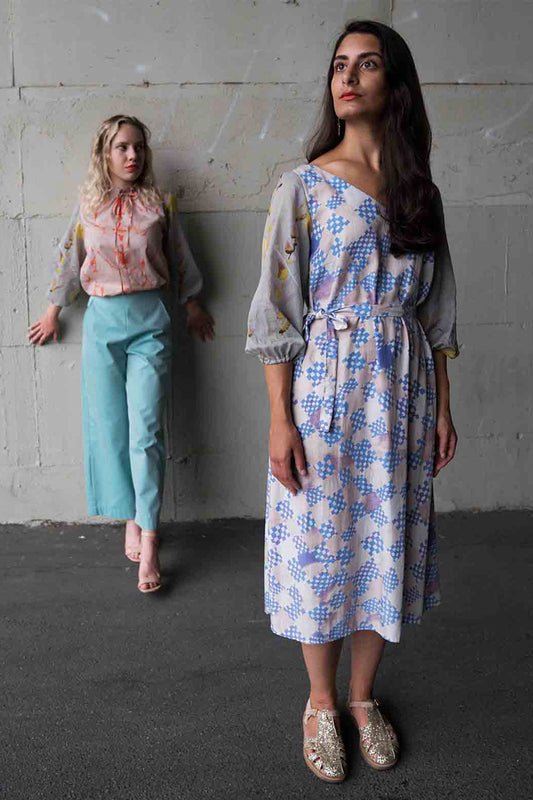 SUmmer dress with blue print