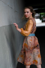 Laden Sie das Bild in den Galerie-Viewer, Summer Dress Orange with ruffles sleeves CLARA KAESDORF