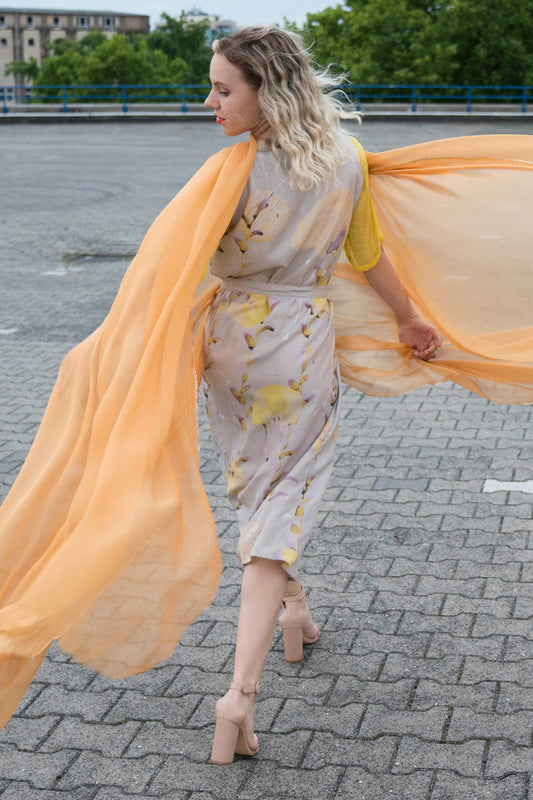 Summer dress with yellow print CLARA KAESDORF Berlin