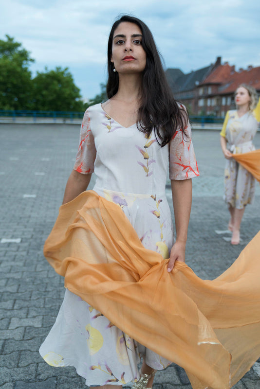 Sommerkleid tailliert mit schwingendem Rock CLARA KAESDORF Berlin