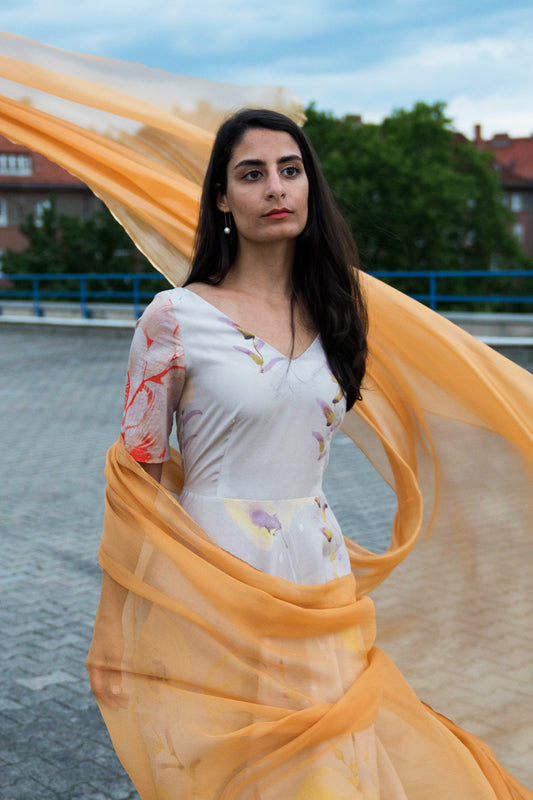 pastel colored summer dress made in Berlin CLARA KAESDORF