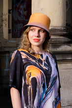 Laden Sie das Bild in den Galerie-Viewer, Sommerkleid Uboot Ausscnitt Vogel Orange CLARA KAESDORF