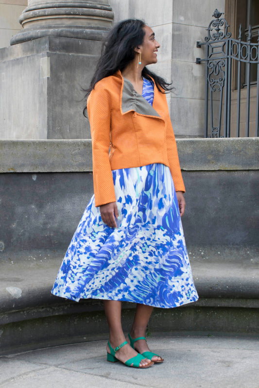 Floraler Midi-Rock aus Biobaumwolle CLARA KAESDORF