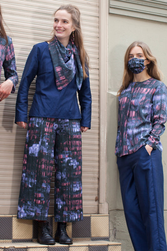 printed wide leg pants by Clara Kaesdorf Made in Berlin