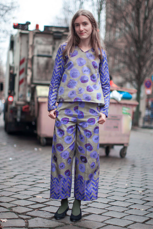 purple Beige Culottes made in Berlin from Organic Cotton