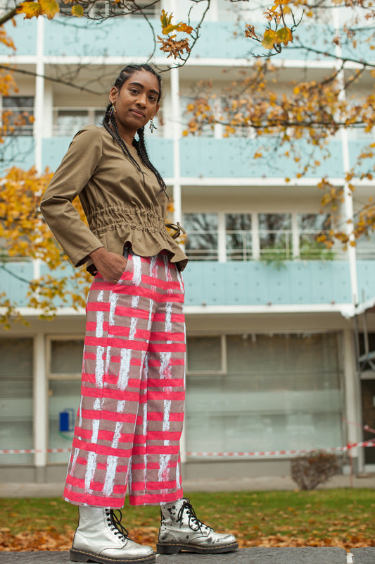 Pink weiß karierte Culottes CLARA KAESDORF