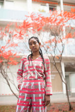 Laden Sie das Bild in den Galerie-Viewer, Pink Checked wide leg pants CLARA KAESDORF