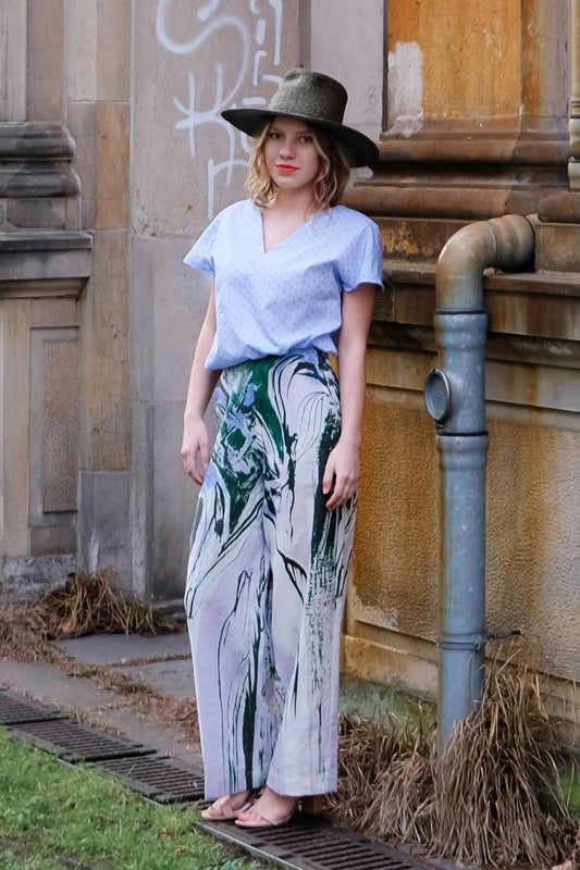 Wide Leg Trousers green Bird Clara Kaesdorf