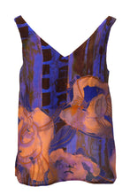Laden Sie das Bild in den Galerie-Viewer, V-neck Top Orange Flowers