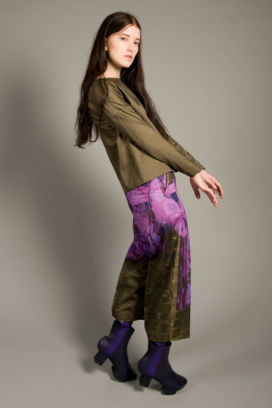 Basic Green Shirt with Golden Stripes