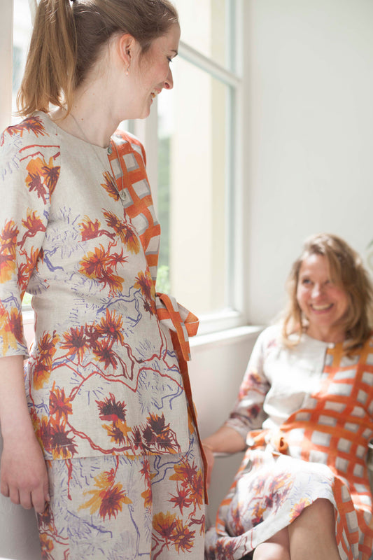 Summer Blouse with orange blossoms