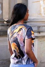 Laden Sie das Bild in den Galerie-Viewer, Vogelprint Kimono Top Hinten CLARA KAESDORF