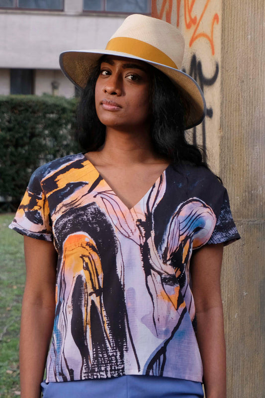Bird Print Blouse CLARA KAESDORF