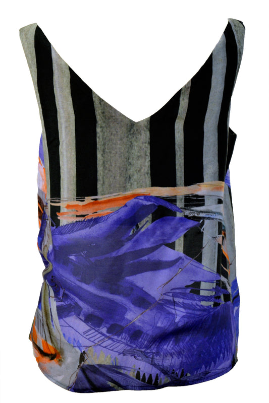 V-neck Top Printed