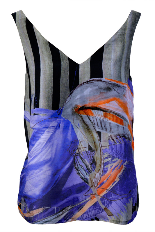 V-neck Top Printed