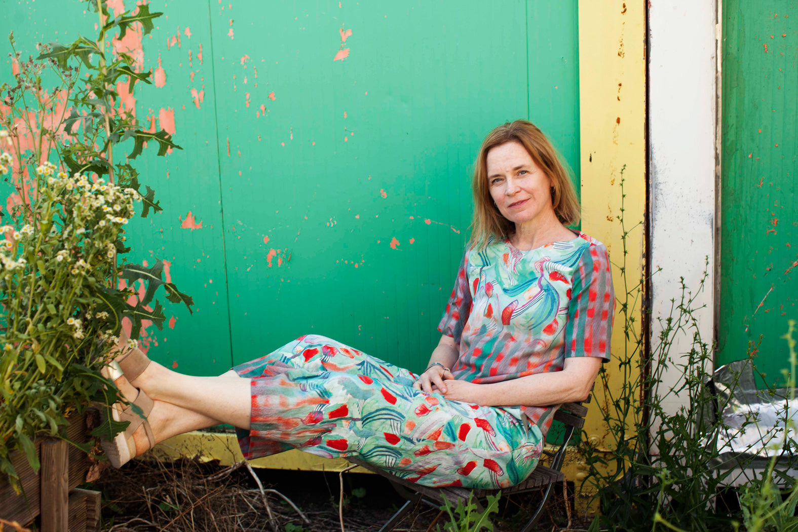 Culottes gemustert in Mint-rot