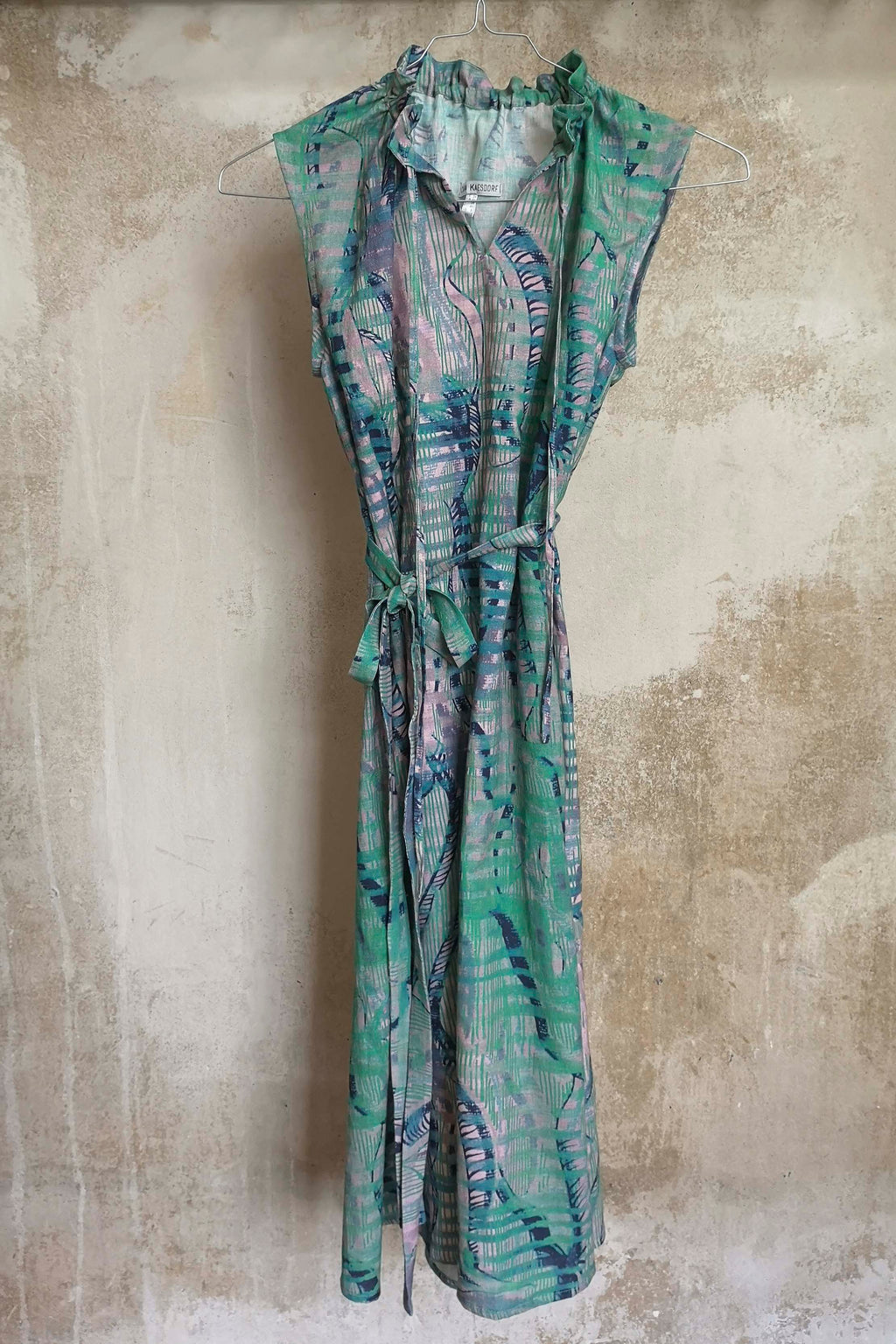 Kleid geraffter Kragen Mint Leo