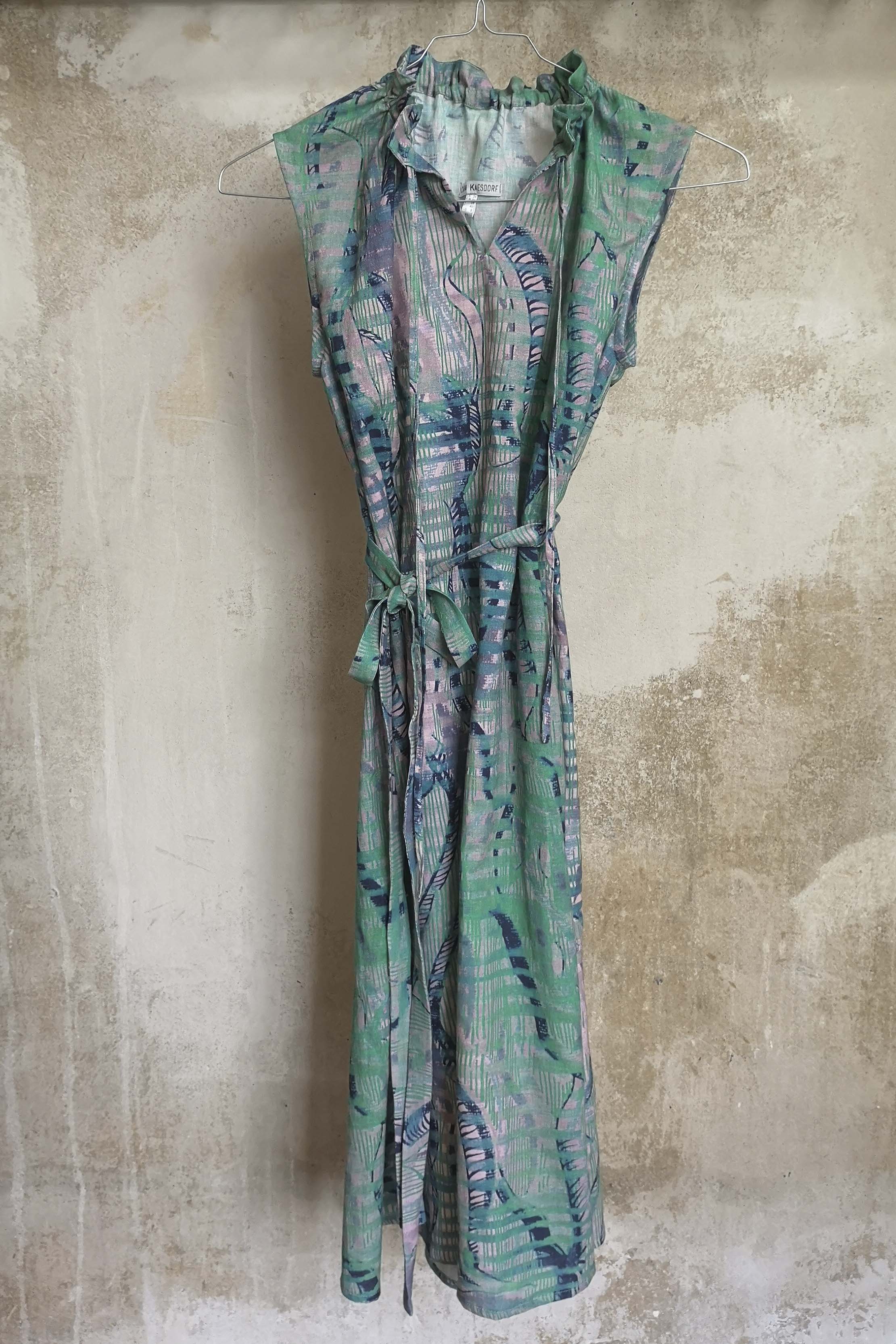 Kleid geraffter Kragen Mint Leo