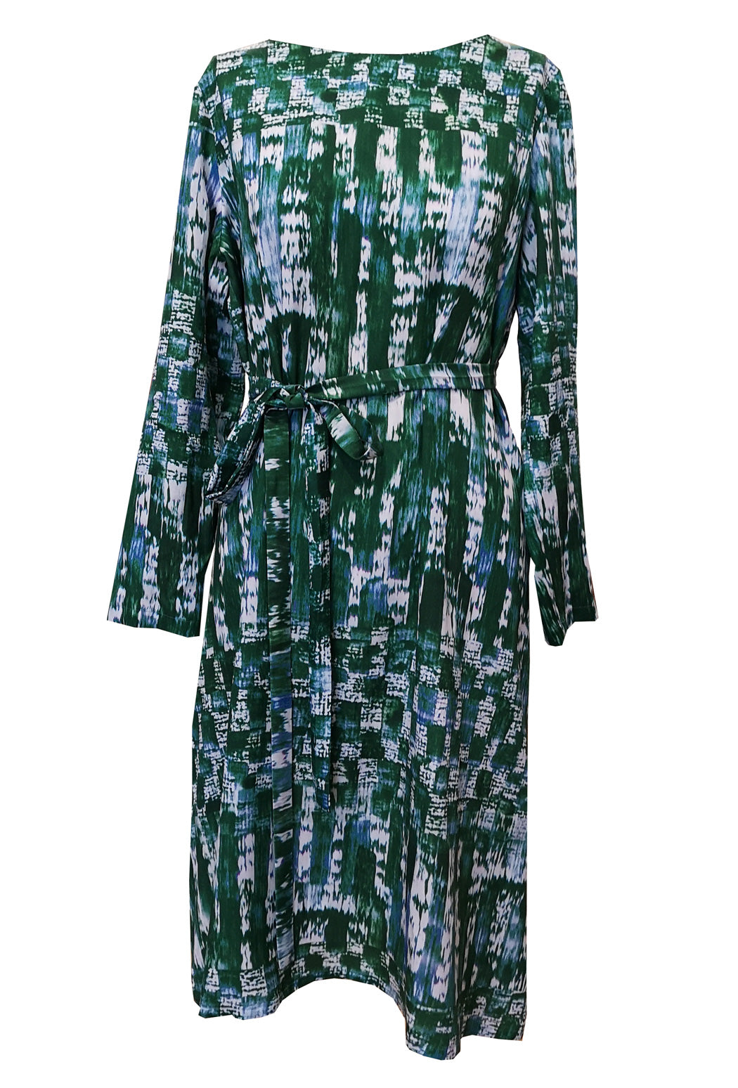 Kleid mit grafischem Muster in grün