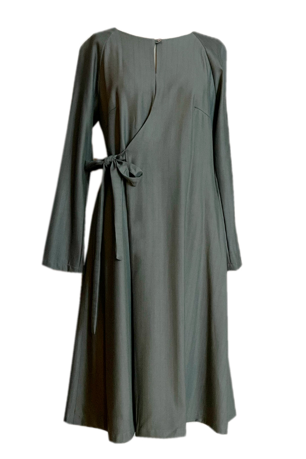 Wickelkleid grün Bambus Wolle