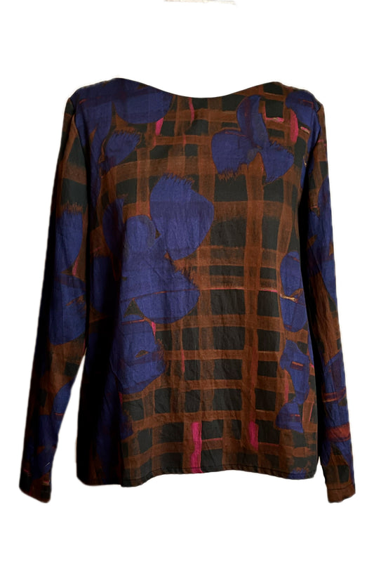 Schlichte Bluse braunes Karo