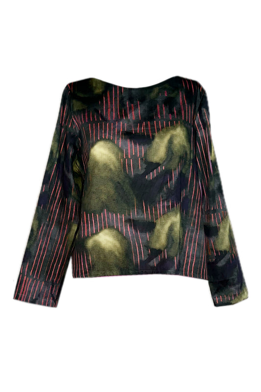 Schlichte Bluse pink gelb