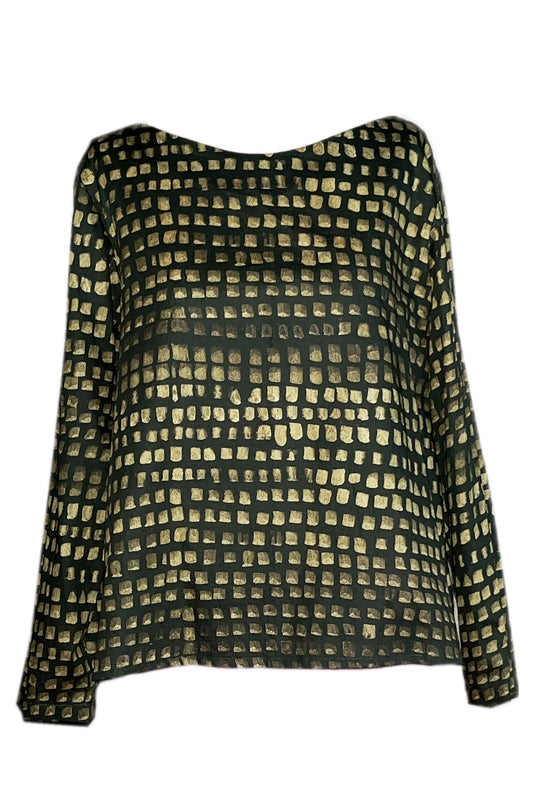 Schlichte Bluse grün gold