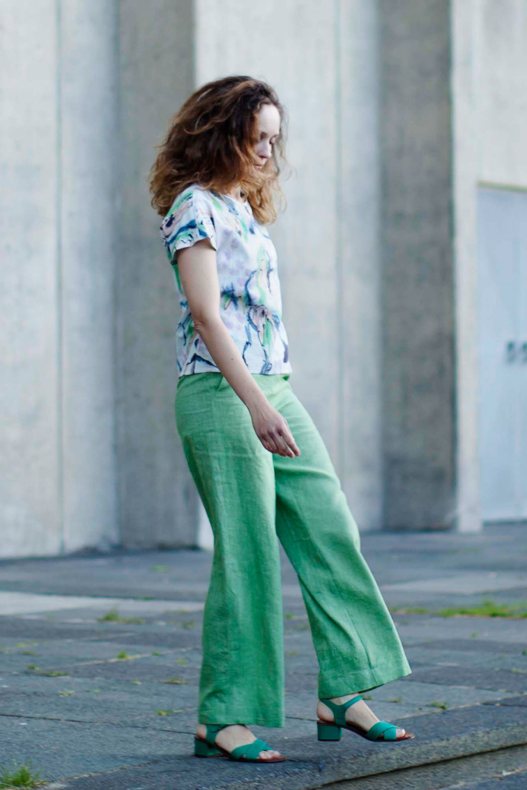 Kimono Top weiß mit Blumenmuster