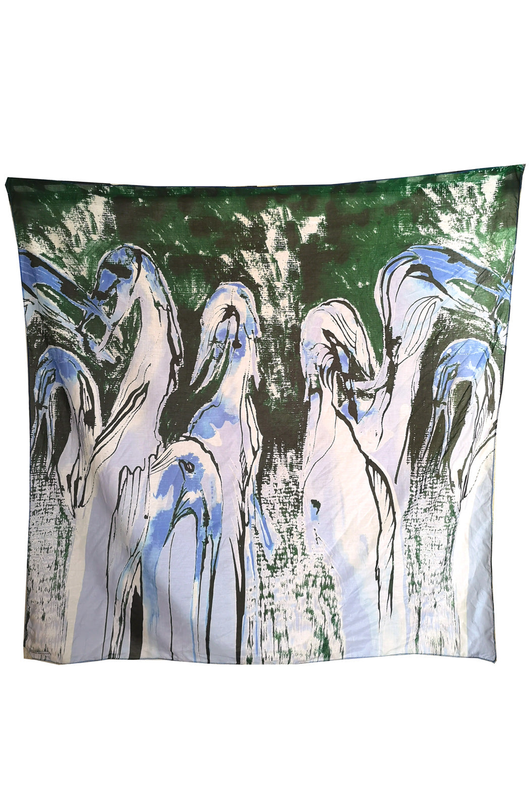 Scarf Bird Green