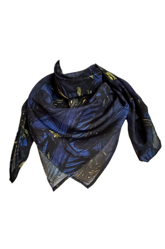 Tuch Nachtblau mit Gelb