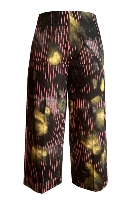 Culottes grau mit pink und gelb