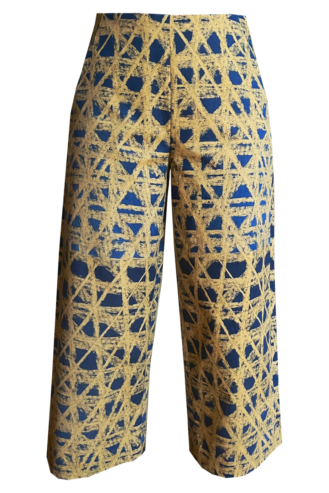 Culottes gelbe Kreide auf blau